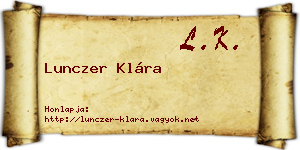 Lunczer Klára névjegykártya