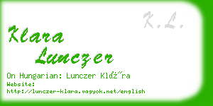 klara lunczer business card